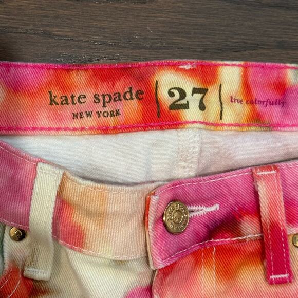 Kate Spade Broome Street Watercolor Cropped Denim Jeans Size 27 - Picture 8 of 11